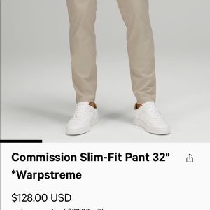 Lululemon Men’s On the Move/Commission Slim fit pant 32”